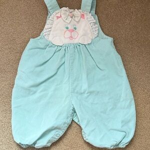 Aqua Kids Overalls with Bunny Design